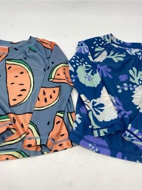 Tea Collection Rashguard Bundle Watermelon and Blue Floral 2T